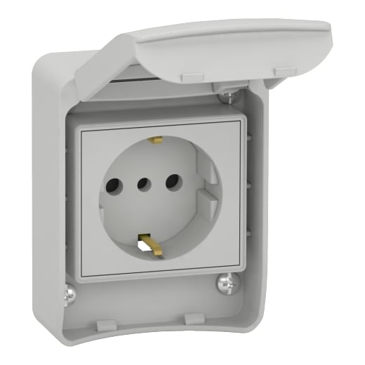 Priza Mureva, Gri, 2P+E, 10/16A, 250V, IP65, SCH-81141, Schneider Electric -
Schneider