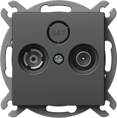 Priză TV-R de capat, antracit