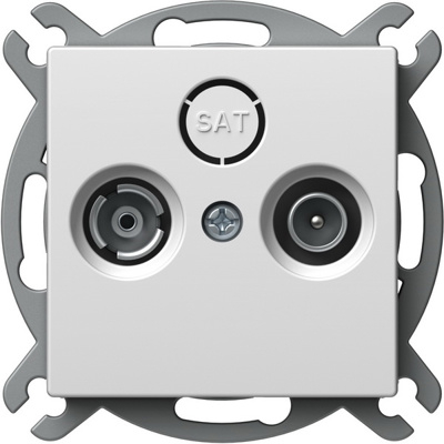 Priză TV-R de trecere 8,5dB, alb polar