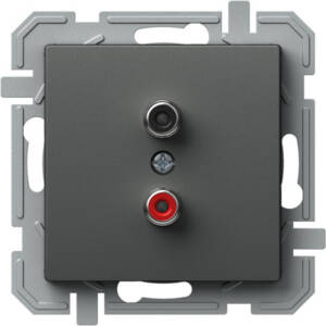 Priză AUDIO 2xRCA, antracit