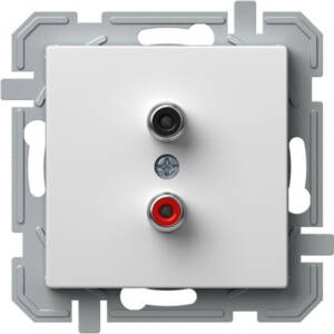 Priză AUDIO 2xRCA, alb polar