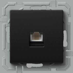 Priză simplă TEL KS RJ11 6/4 negru