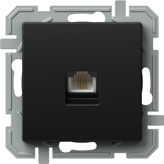 Priză simplă TEL KS RJ11 6/4 negru