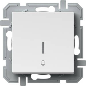 Buton simplu cu 1 indicator, fără lampă de neon, alb polar