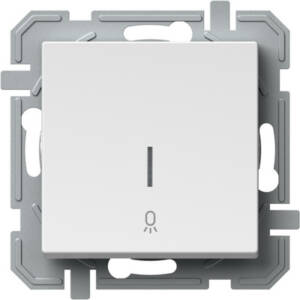 Buton simplu cu 2 indicatoare, fără lampă de neon, alb polar