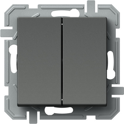 Intrerupator dublu 10AX 250V~, antracit