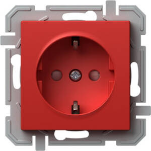 Priză simplă SCHUKO 2P+E 16A 250V~ ,roșu