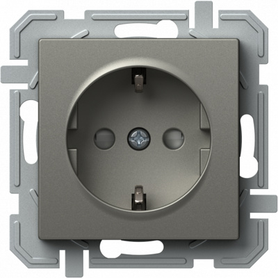 Priză simplă SCHUKO 2P+E 16A 250V~, titan