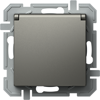 Priză simplă SCHUKO+capac 2P+E 16A 250V~, titan+titan