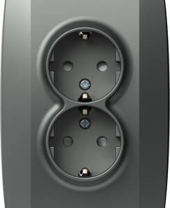 Priză dublă SCHUKO 2P+E 16A 250V~ , antracit