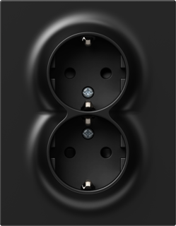 Logiq Flat Priza dubla standard german 2P+E 16A , culoare negru