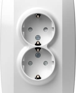 Priză dublă SHUKO 2P+E 16A 250V~ , alb polar