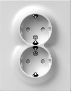 Logiq Flat Priza dubla standard german 2P+E 16A , culoare alba