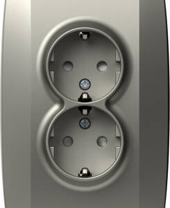 Priză dublă SCHUKO 2P+E 16A 250V~, titan