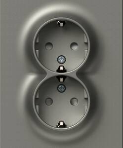 Logiq Flat Priza dubla standard german 2P+E 16A , culoare titan