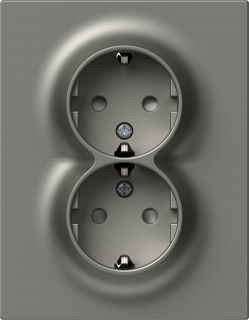 Logiq Flat Priza dubla standard german 2P+E 16A , culoare titan